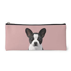 Franky the French Bulldog Leather Pencilcase