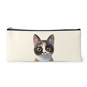 Mayo the Tricolor cat Leather Pencilcase