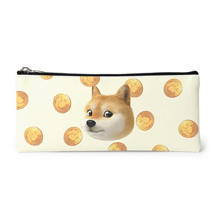 Doge’s Golden Coin Face Leather Pencilcase