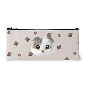 Duna’s Choco Cereal Face Leather Pencilcase