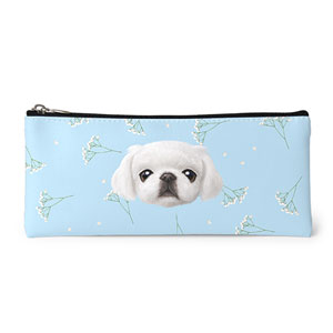 Happy’s Baby Breath Flower Face Leather Pencilcase
