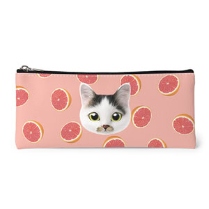 Jamong&#039;s Grapefruit Face Leather Pencilcase
