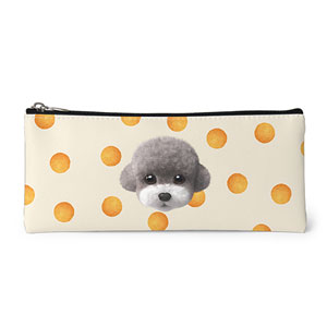 Earlgray the Poodle&#039;s Cheese Ball Face Leather Pencilcase