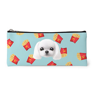 Potato&#039;s French Fries Face Leather Pencilcase