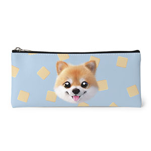 Tan the Pomeranian’s Biscuit Face Leather Pencilcase