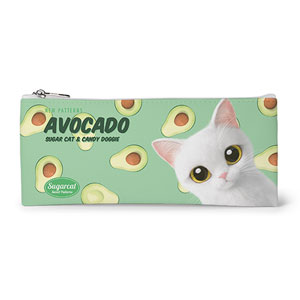 Danchu’s Avocado New Patterns Leather Flat Pencilcase