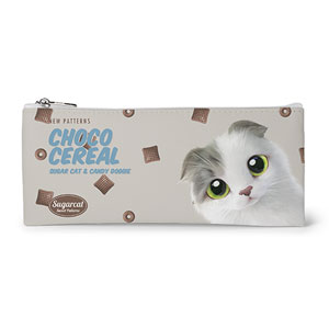 Duna’s Choco Cereal New Patterns Leather Flat Pencilcase