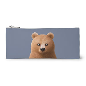 Brownie the Bear Leather Flat Pencilcase