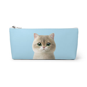 Christmas the British Shorthair Leather Triangle Pencilcase