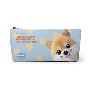 Tan the Pomeranian’s Biscuit New Patterns Leather Triangle Pencilcase