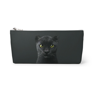 Blacky the Black Panther Leather Triangle Pencilcase