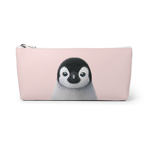 Peng Peng the Baby Penguin Leather Triangle Pencilcase