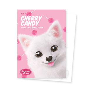 Dubu the Spitz’s Cherry Candy New Patterns Postcard