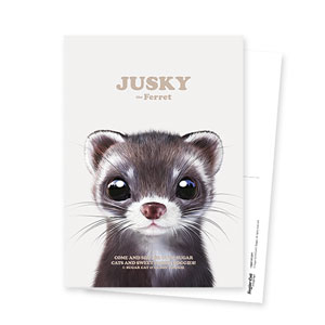 Jusky the Ferret Retro Postcard