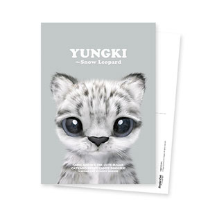 Yungki the Snow Leopard Retro Postcard
