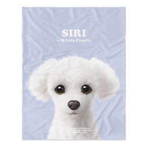 Siri the White Poodle Retro Soft Blanket