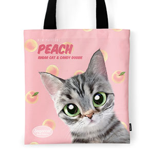 Momo the American shorthair cat’s Peach New Patterns Tote Bag