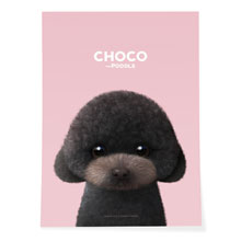 Choco the Black Poodle Art Poster