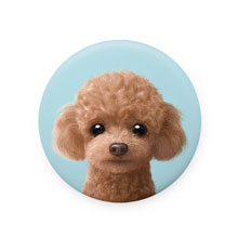 Ruffy the Poodle Mirror Button