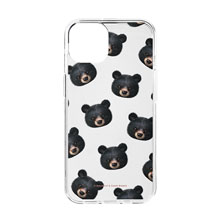Bandal the Aisan Black Bear Face Patterns Clear Jelly Case