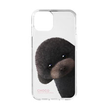 Choco the Black Poodle Peekaboo Clear Jelly Case