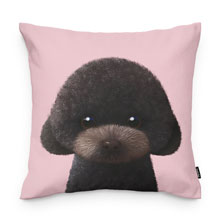 Choco the Black Poodle Throw Pillow