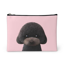 Choco the Black Poodle Leather Pouch
