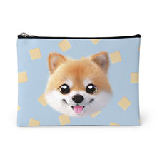 Tan the Pomeranian’s Biscuit Face Leather Pouch