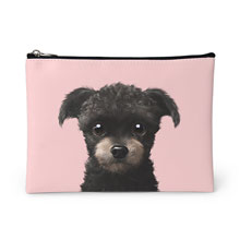 Peach the Schnauzer Leather Pouch