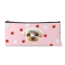 Sarang the Yorkshire Terrier’s Strawberry &amp; Cream Face Leather Pencilcase