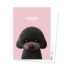 Choco the Black Poodle Postcard