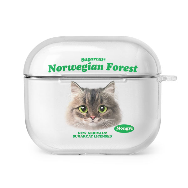 노르웨이숲 몽이 타입페이스 에어팟3 투명하드케이스