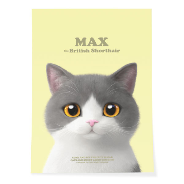 Max the British Shorthair Retro Art Poster