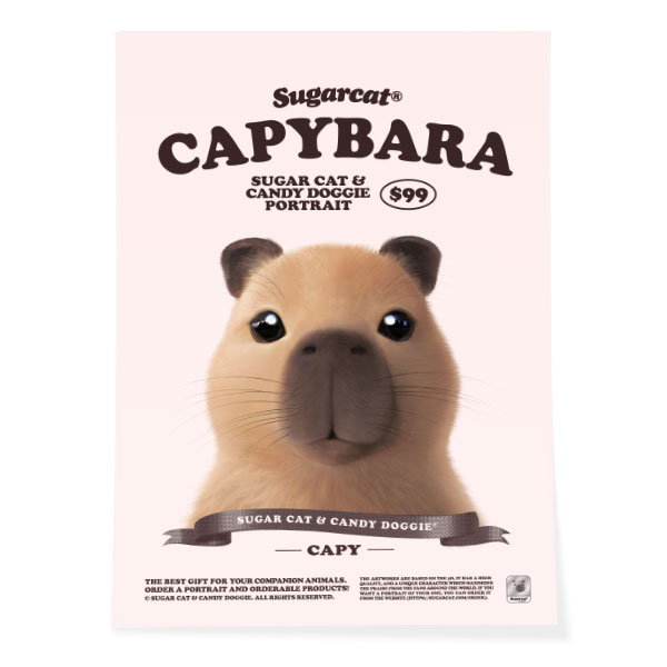 Capybara the Capy New Retro Art Poster