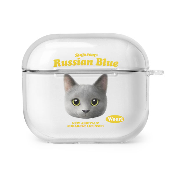 Woori the Russian Blue TypeFace AirPods 3 Clear Hard Case