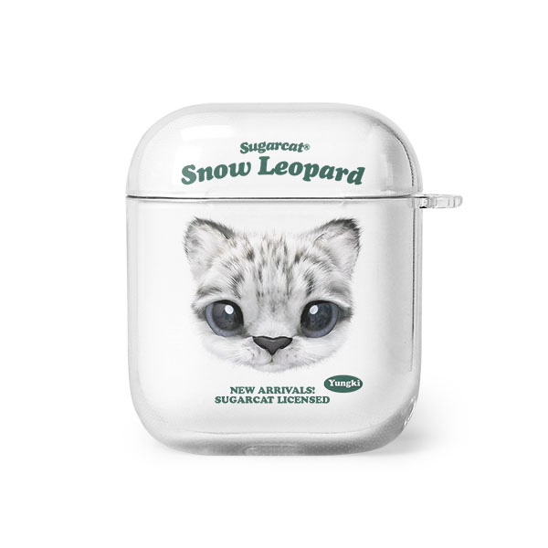 Yungki the Snow Leopard TypeFace AirPod Clear Hard Case