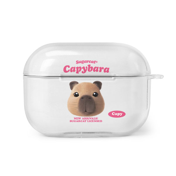 Capybara the Capy TypeFace AirPod PRO Clear Hard Case