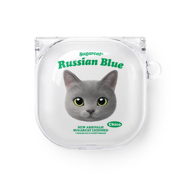 Chico the Russian Blue TypeFace Buds Pro/Live Clear Hard Case
