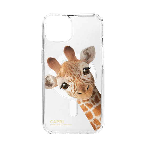 Capri the Giraffe Peekaboo Clear Gelhard Case (for MagSafe)