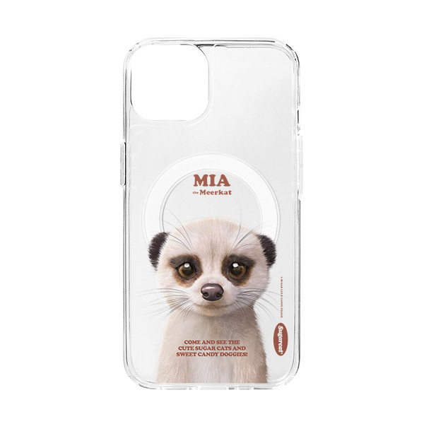 Mia the Meerkat Retro Clear Gelhard Case (for MagSafe)