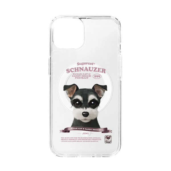 Jini the Schnauzer New Retro Clear Gelhard Case (for MagSafe)