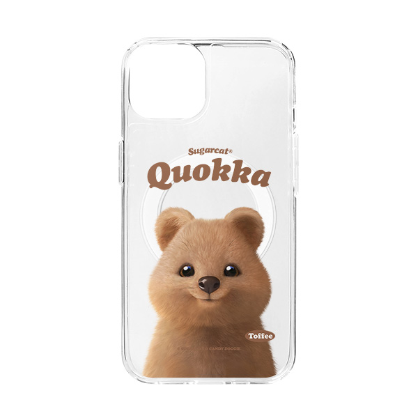 Toffee the Quokka Type Clear Gelhard Case (for MagSafe)