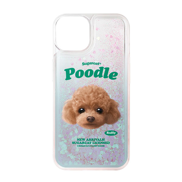 Ruffy the Poodle TypeFace Aqua Glitter Case