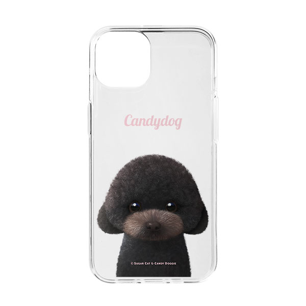 Choco the Black Poodle Simple Clear Jelly Case