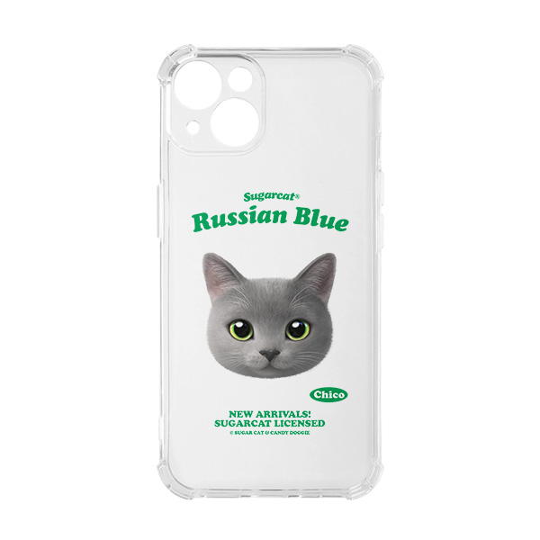 Chico the Russian Blue TypeFace Shockproof Jelly/Gelhard Case