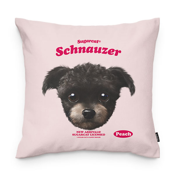 Peach the Schnauzer TypeFace Throw Pillow