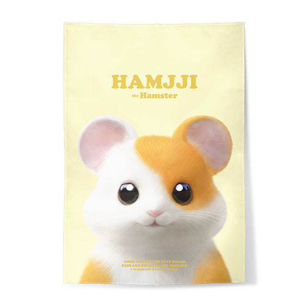 Hamjji the Hamster Retro Fabric Poster