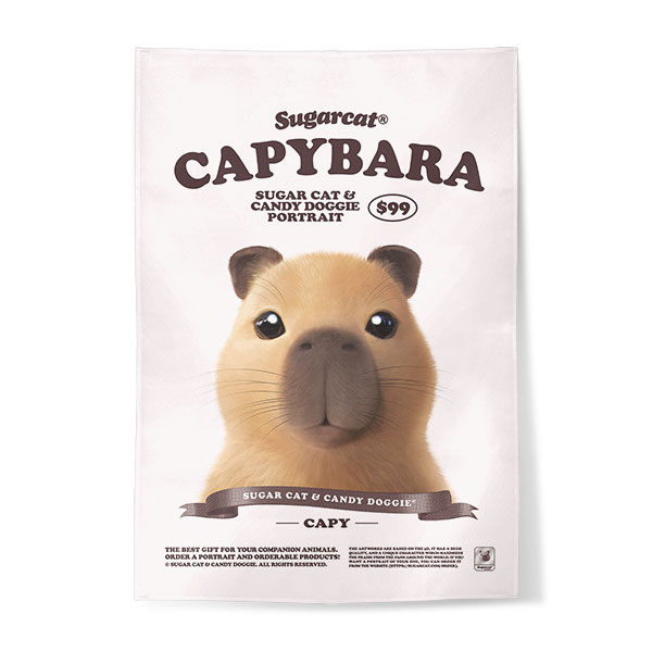 Capybara the Capy New Retro Fabric Poster