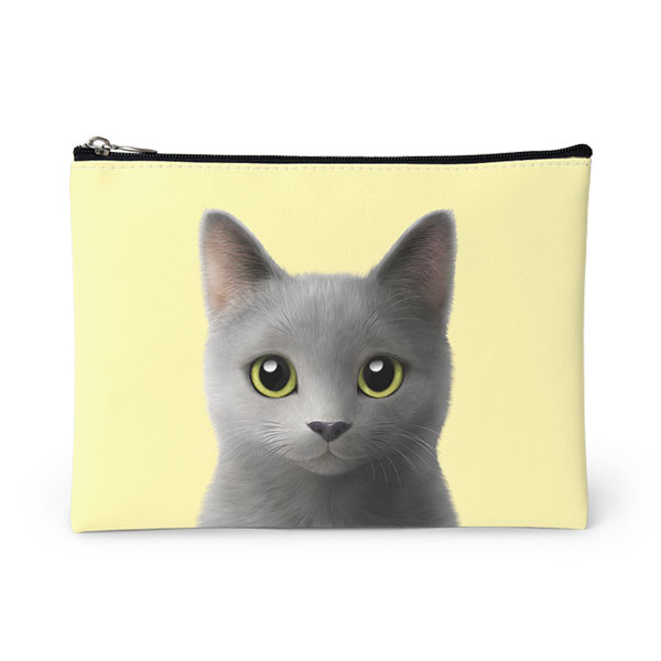 Woori the Russian Blue Leather Pouch
