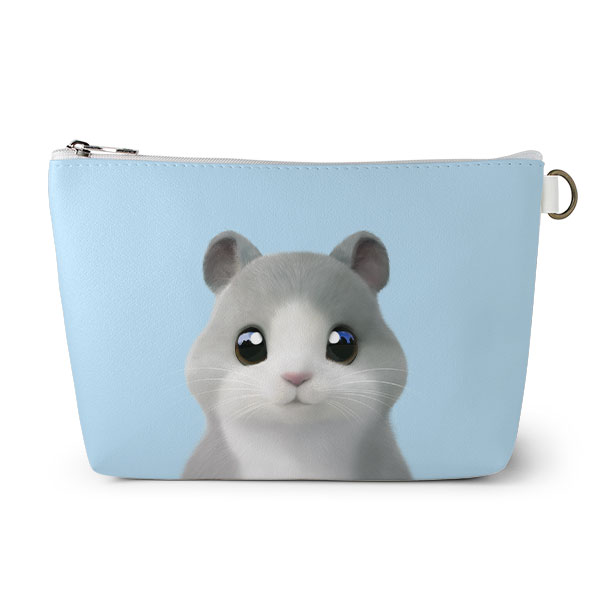 Malang the Hamster Leather Triangle Pouch